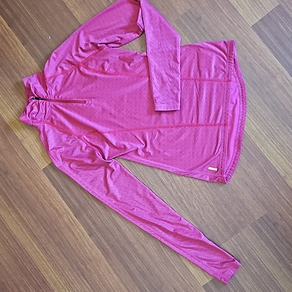 Lolë Long-sleeved Athletic Quarter Zip Pullover Top Fushia Pink, Sz Small - Picture 2 of 11